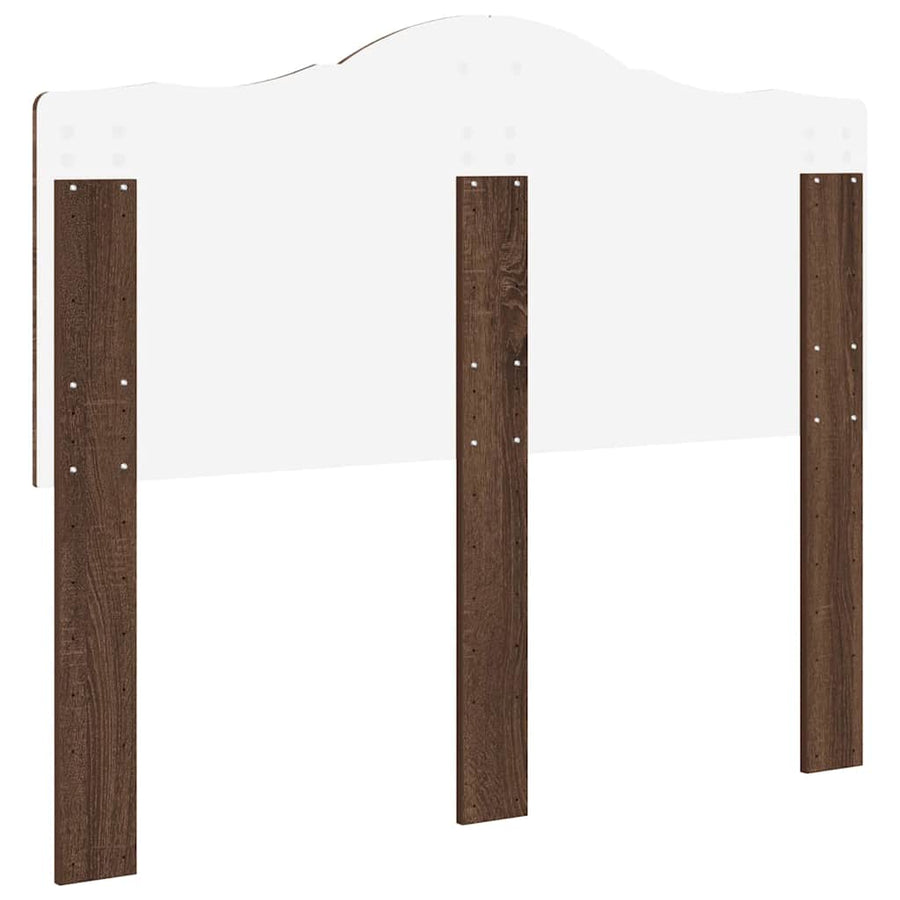 Hoofdbord met hoofdeinde Bruin Eiken 120 cm Bewerkt hout