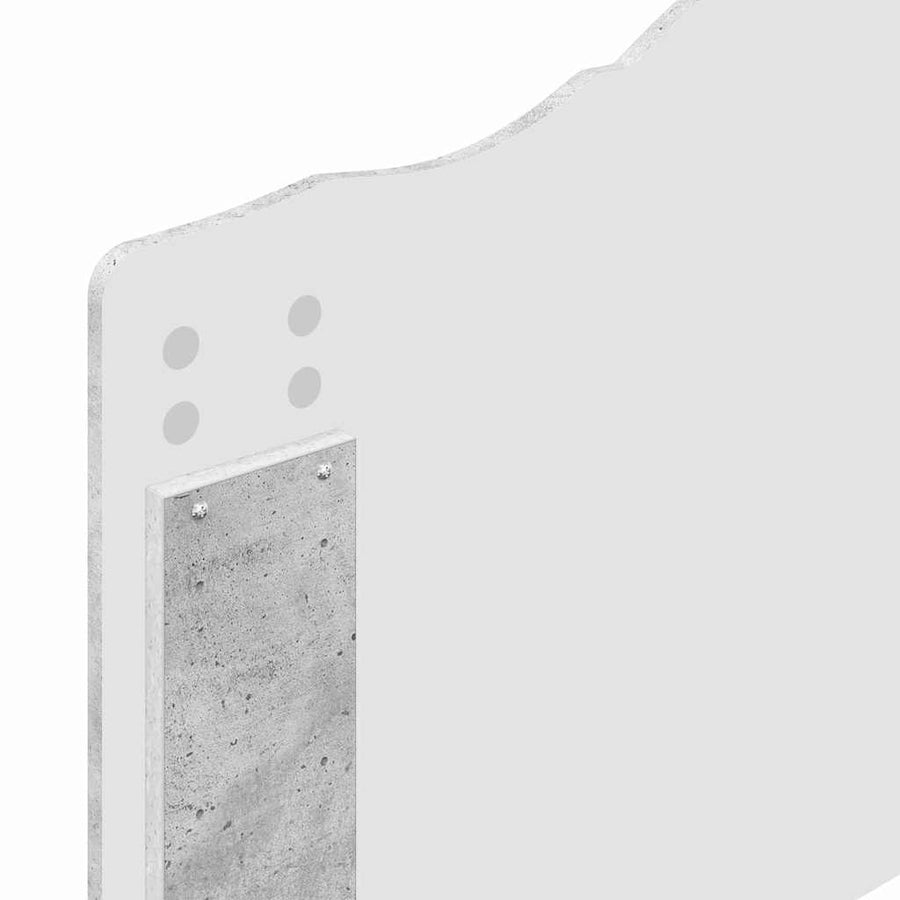 Hoofdbord met hoofdeinde Beton Grijs 90 cm Bewerkt hout