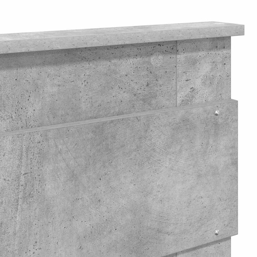 Hoofdbord met hoofdeinde Beton Grijs 200 cm Bewerkt hout