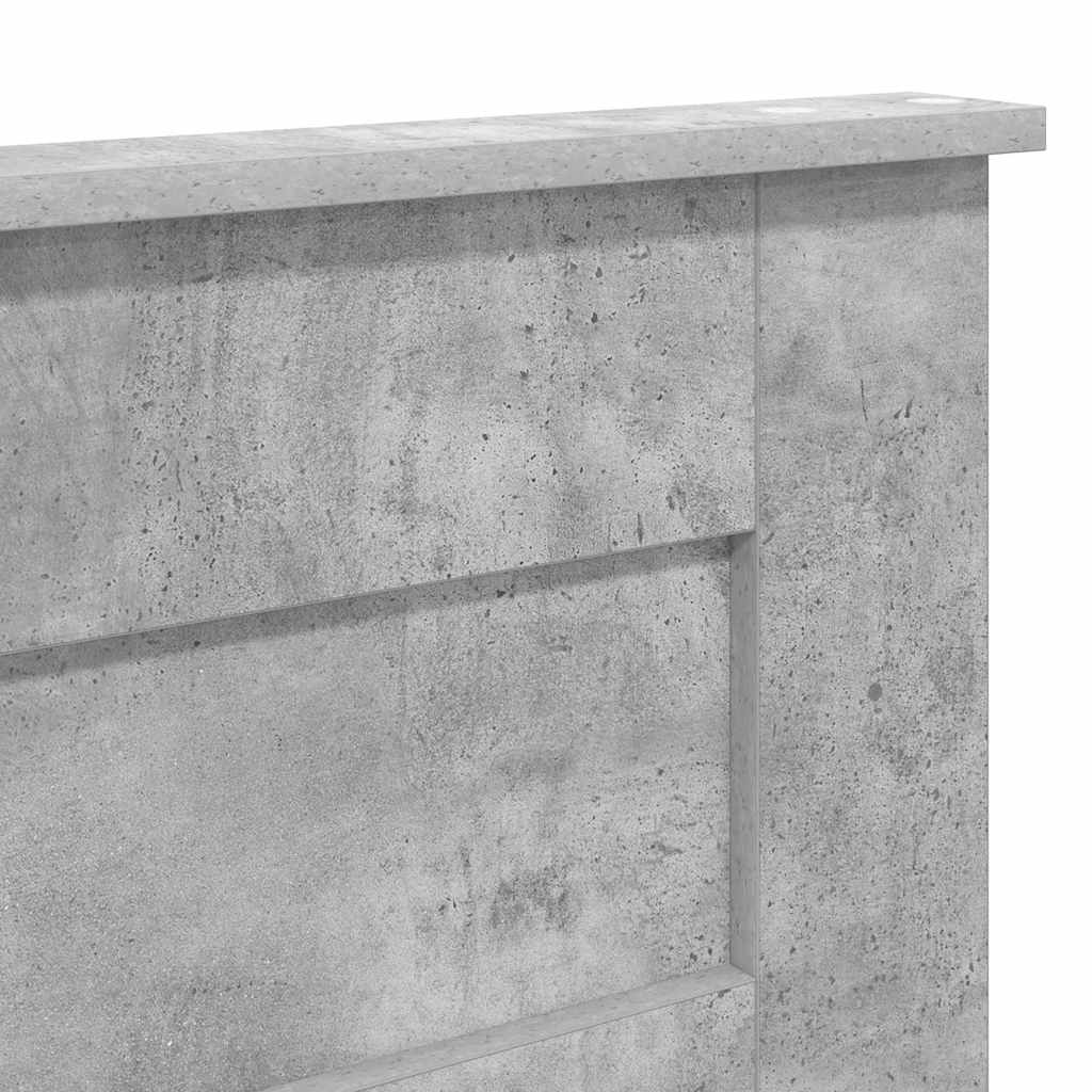 Hoofdbord met hoofdeinde Beton Grijs 160 cm Bewerkt hout