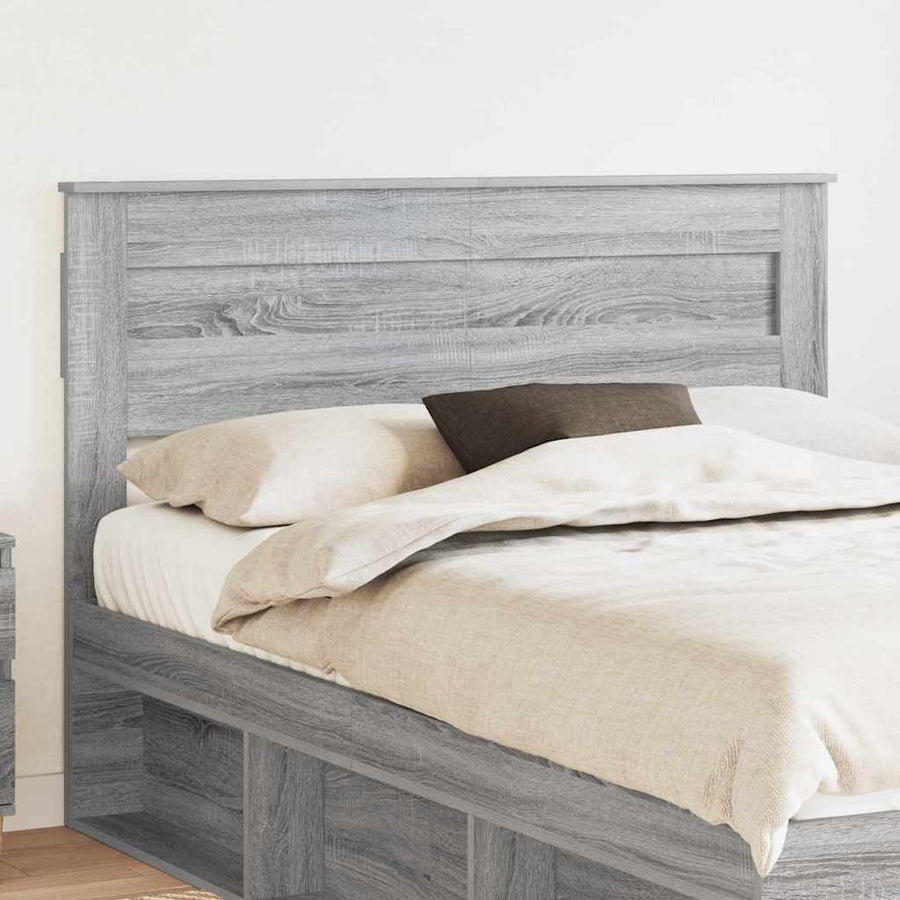 Hoofdbord met hoofdeinde Grijs Sonoma 160 cm Bewerkt hout