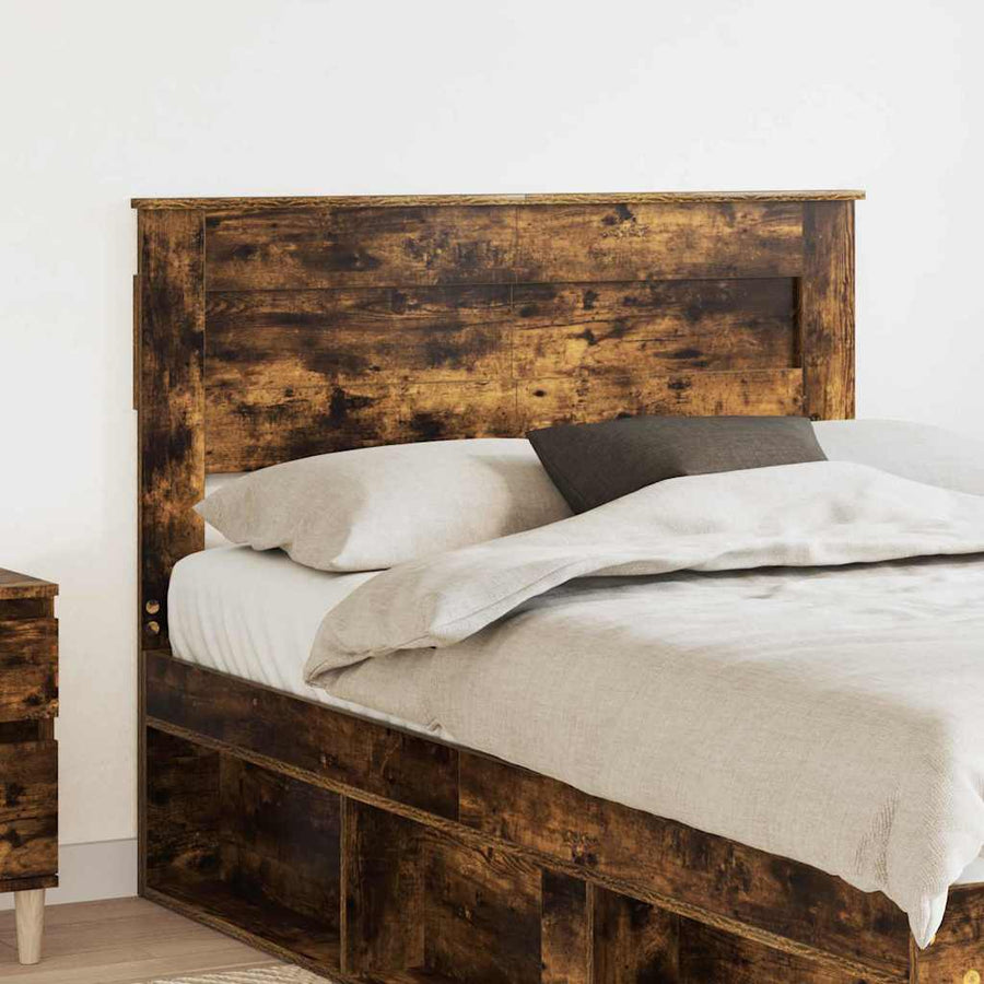 Hoofdbord met hoofdeinde Gerookt eiken 135 cm Bewerkt hout