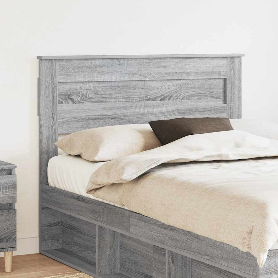 Hoofdbord met hoofdeinde Grijs Sonoma 120 cm Bewerkt hout