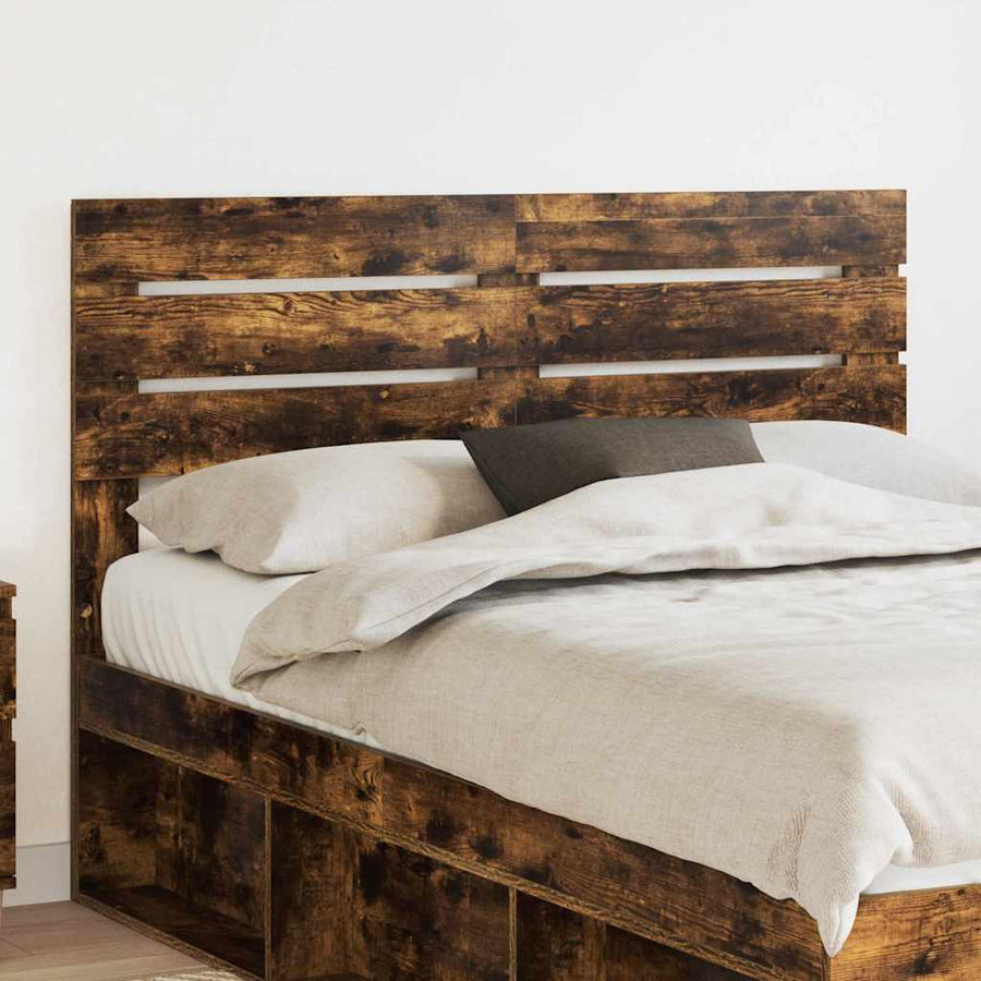 Hoofdbord met hoofdeinde Gerookt eiken 160 cm Bewerkt hout