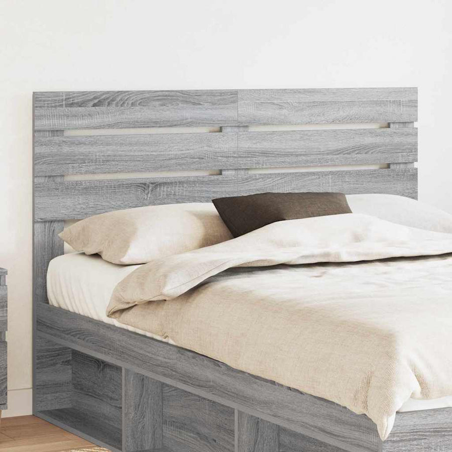 Hoofdbord met hoofdeinde Grijs Sonoma 160 cm Bewerkt hout