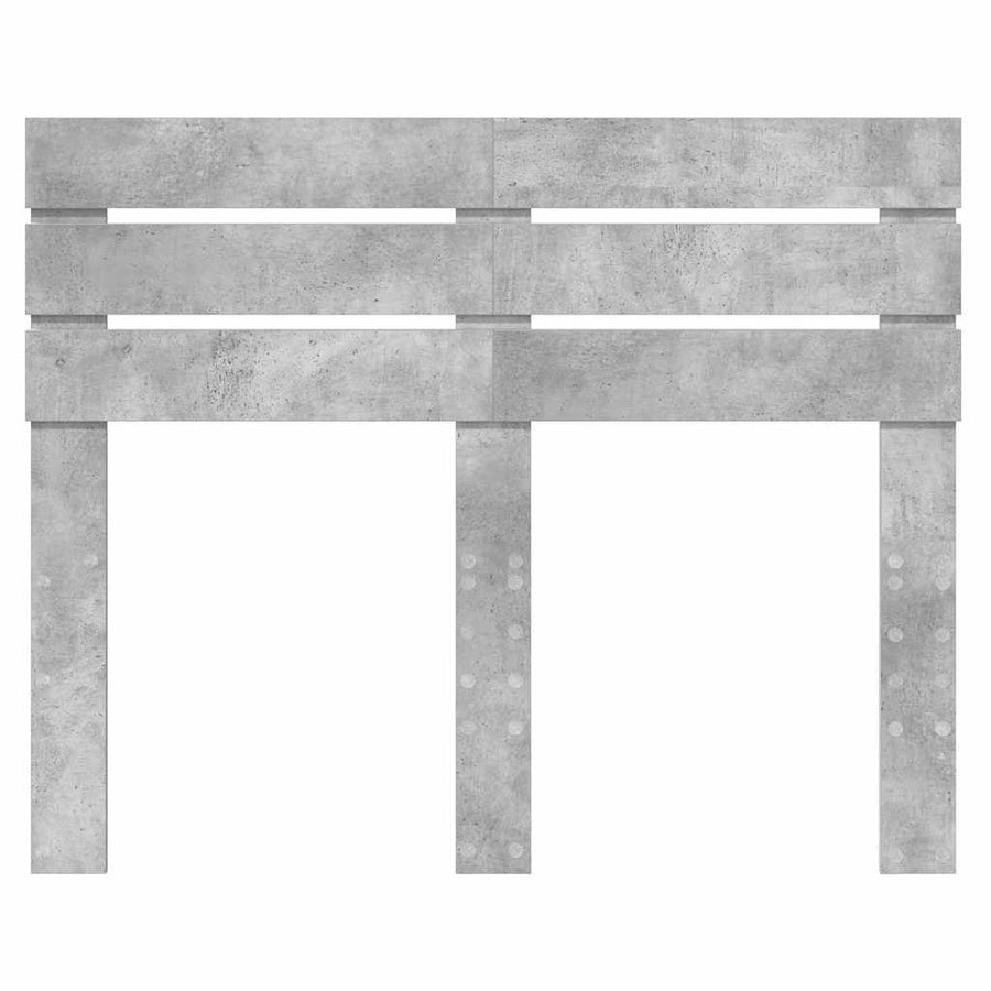 Hoofdbord met hoofdeinde Beton Grijs 135 cm Bewerkt hout