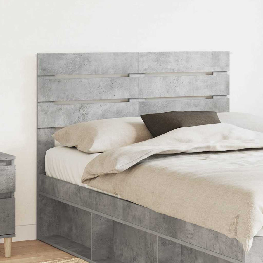 Hoofdbord met hoofdeinde Beton Grijs 120 cm Bewerkt hout