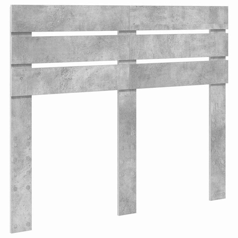 Hoofdbord met hoofdeinde Beton Grijs 120 cm Bewerkt hout