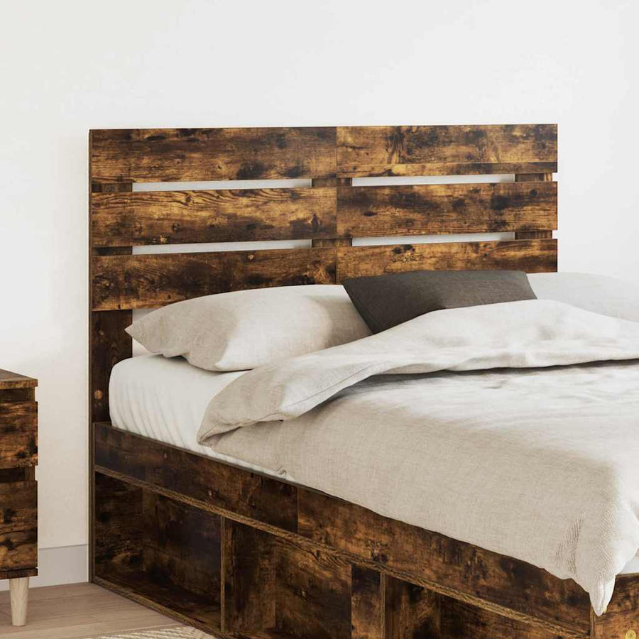 Hoofdbord met hoofdeinde Gerookt eiken 120 cm Bewerkt hout