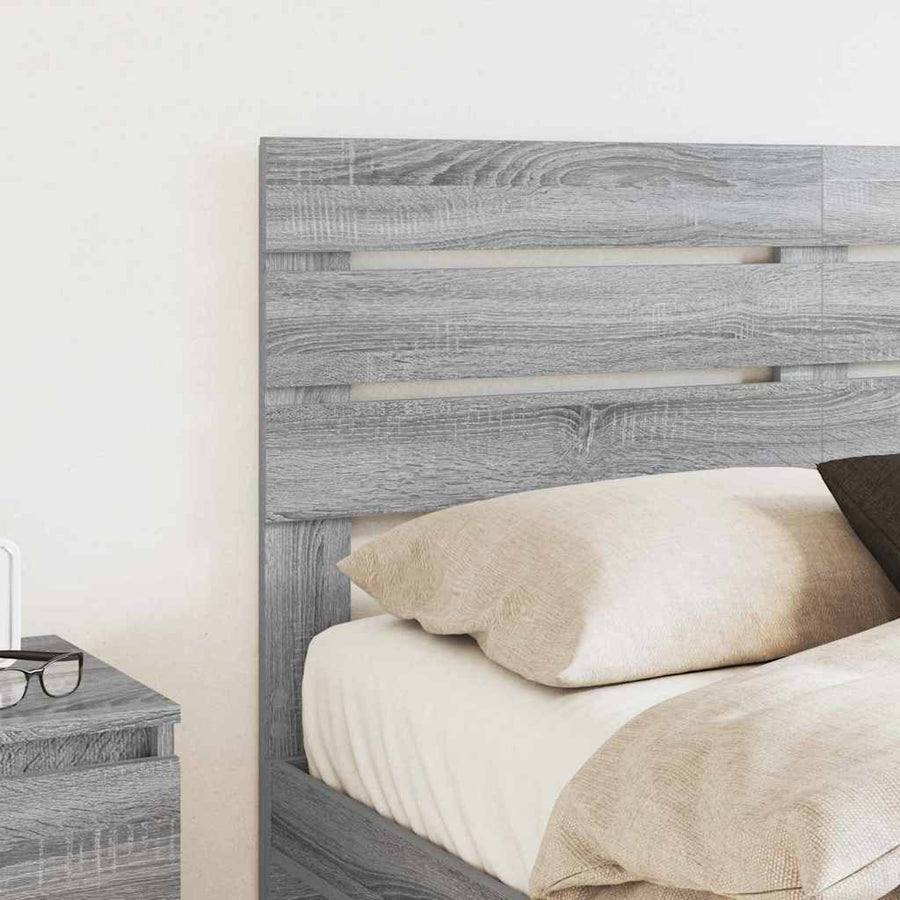 Hoofdbord met hoofdeinde Grijs Sonoma 120 cm Bewerkt hout