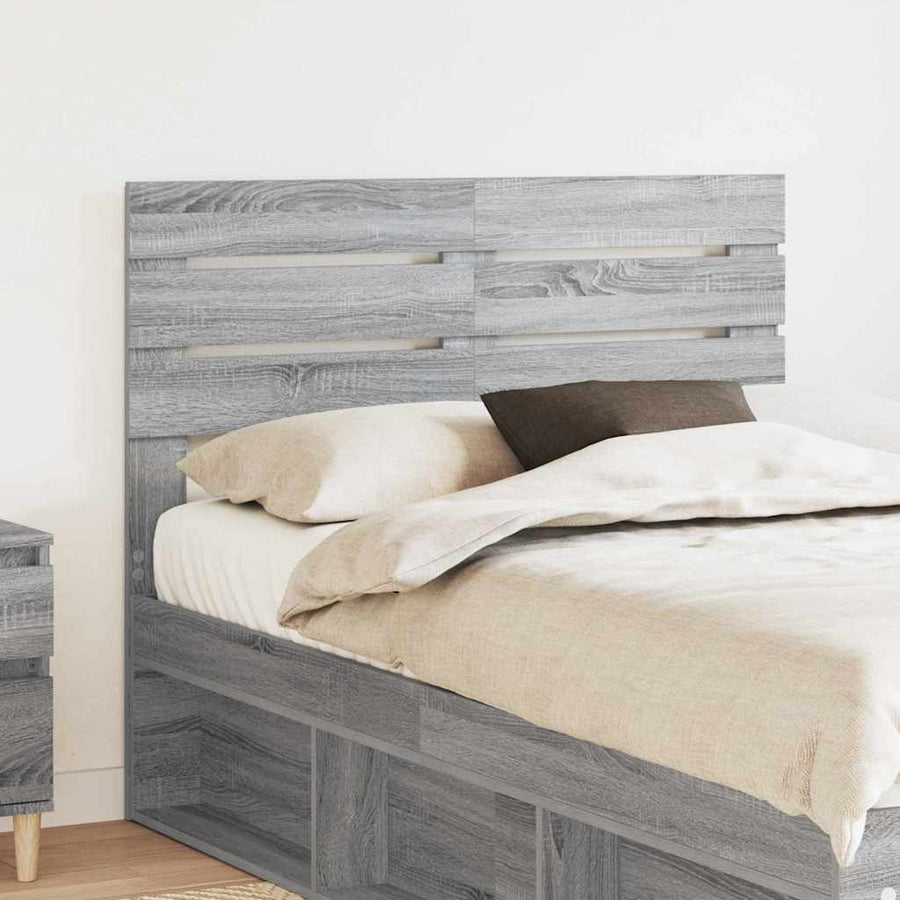 Hoofdbord met hoofdeinde Grijs Sonoma 120 cm Bewerkt hout