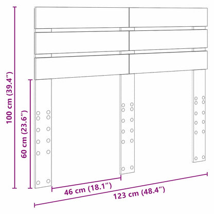 Hoofdbord met hoofdeinde Grijs Sonoma 120 cm Bewerkt hout