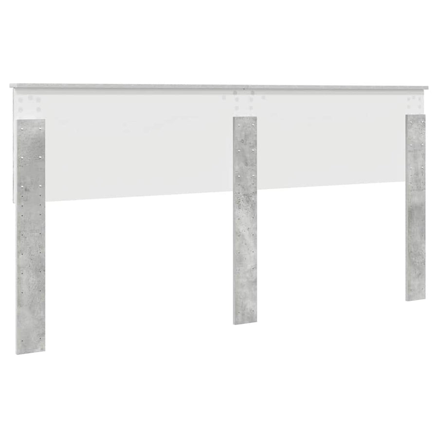 Hoofdbord met hoofdeinde Beton Grijs 200 cm Bewerkt hout