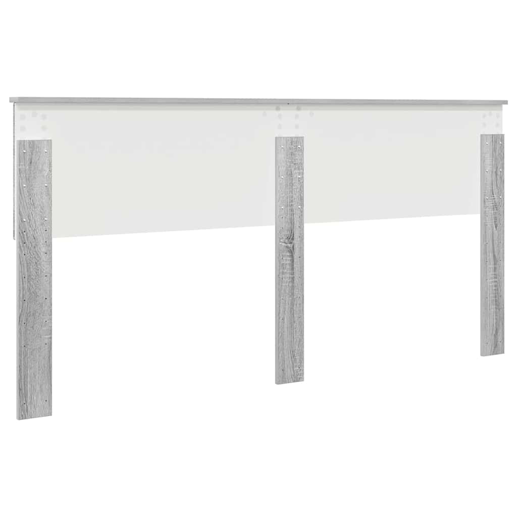 Hoofdbord met hoofdeinde Grijs Sonoma 180 cm Bewerkt hout