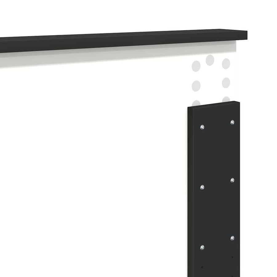 Hoofdbord met hoofdeinde Zwart Eiken 160 cm Bewerkt hout