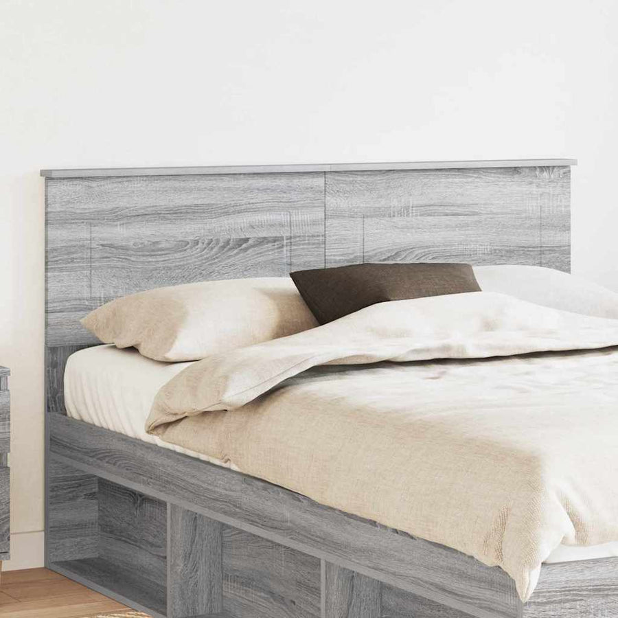Hoofdbord met hoofdeinde Grijs Sonoma 160 cm Bewerkt hout