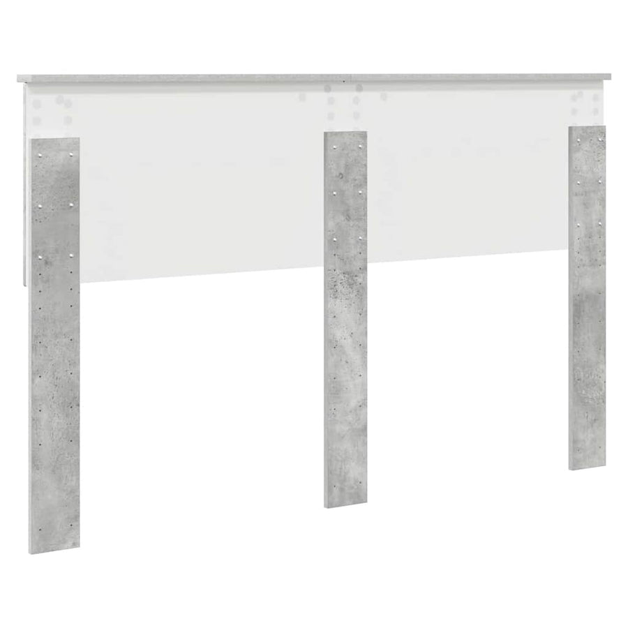 Hoofdbord met hoofdeinde Beton Grijs 140 cm Bewerkt hout