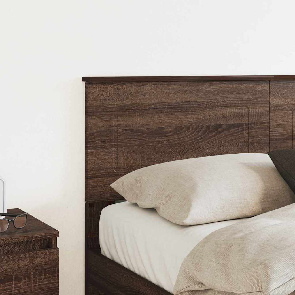 Hoofdbord met hoofdeinde Bruin Eiken 140 cm Bewerkt hout