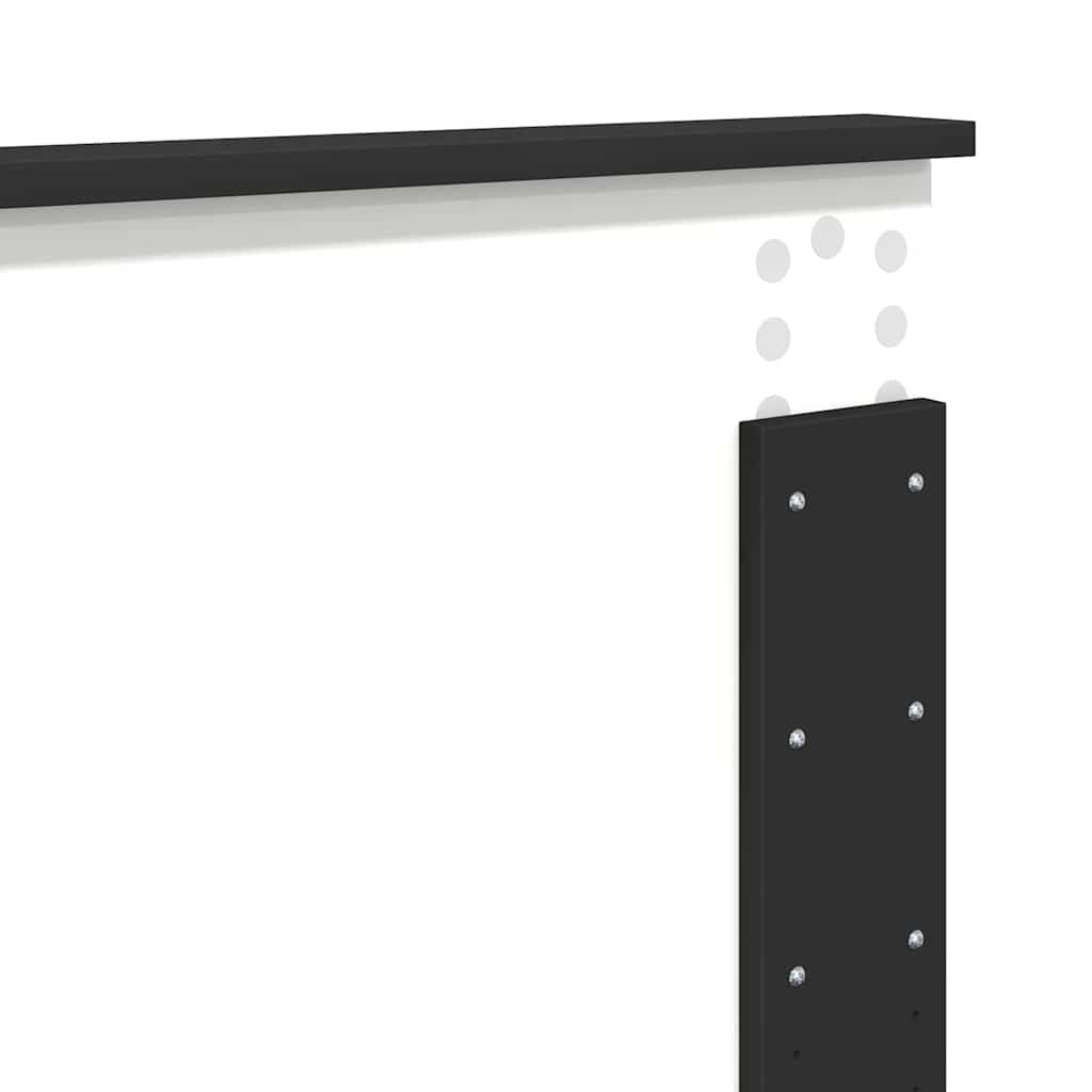 Hoofdbord met hoofdeinde Zwart Eiken 135 cm Bewerkt hout