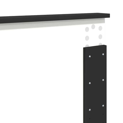 Hoofdbord met hoofdeinde Zwart Eiken 135 cm Bewerkt hout