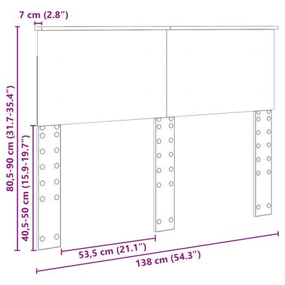 Hoofdbord met hoofdeinde Zwart Eiken 135 cm Bewerkt hout