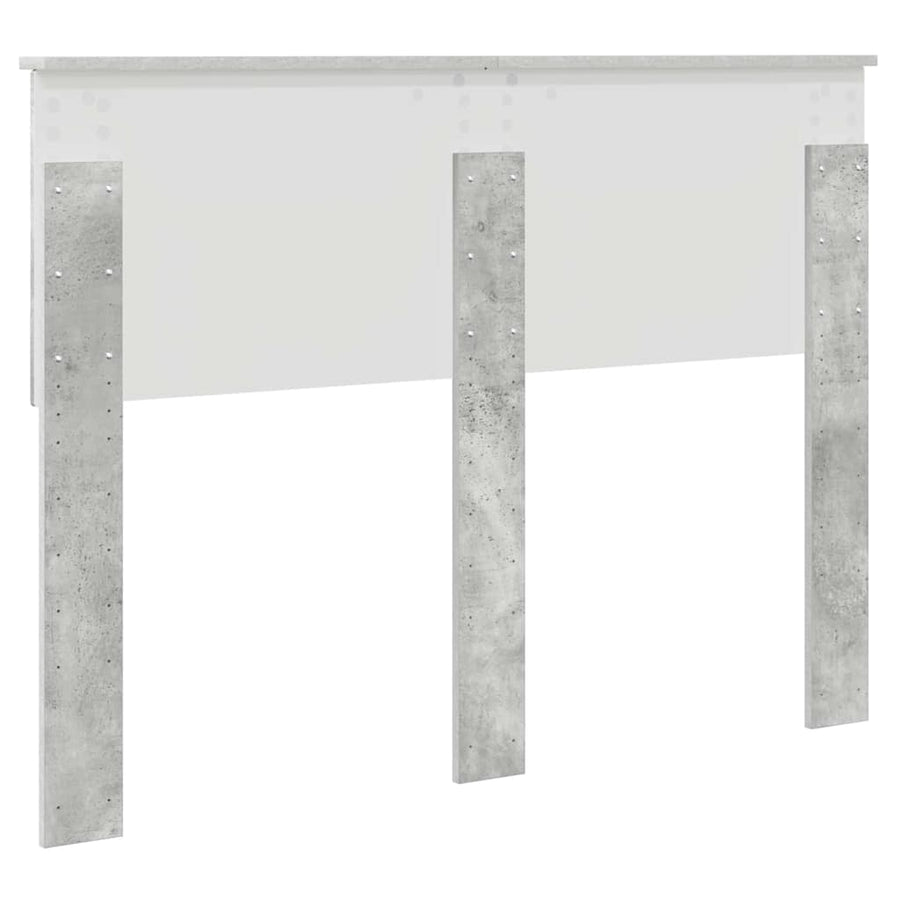 Hoofdbord met hoofdeinde Beton Grijs 135 cm Bewerkt hout