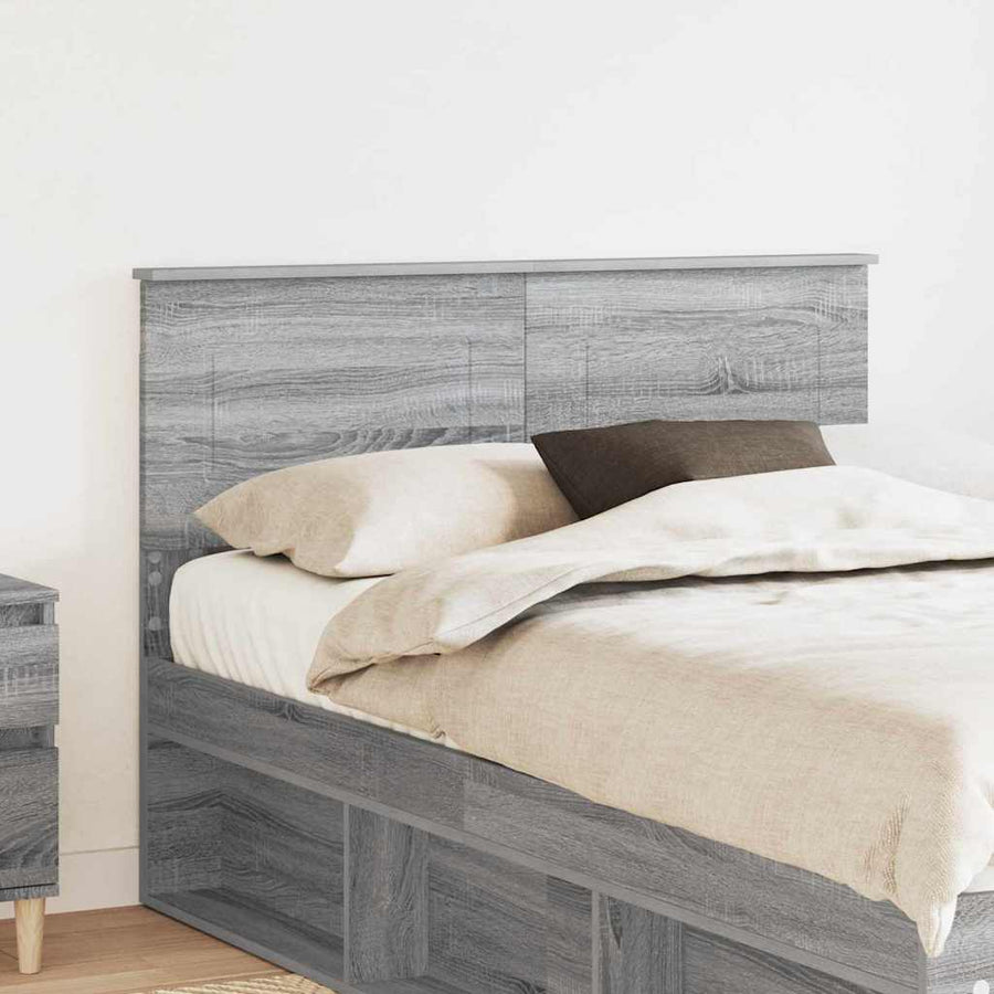 Hoofdbord met hoofdeinde Grijs Sonoma 135 cm Bewerkt hout
