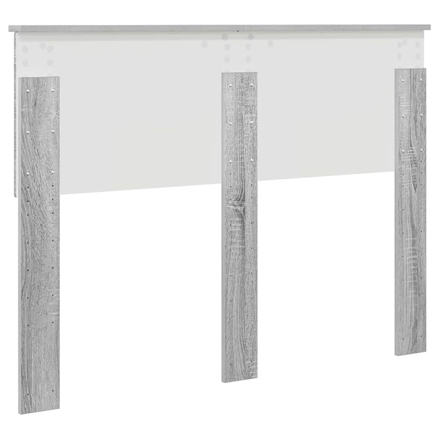 Hoofdbord met hoofdeinde Grijs Sonoma 135 cm Bewerkt hout
