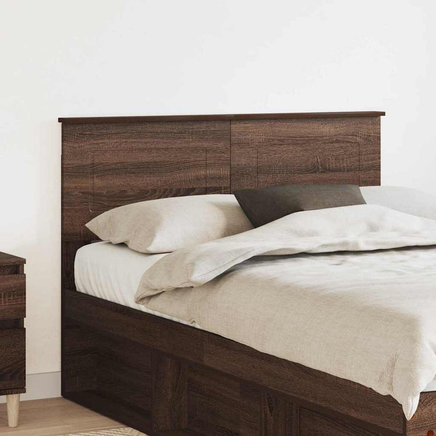 Hoofdbord met hoofdeinde Bruin Eiken 135 cm Bewerkt hout
