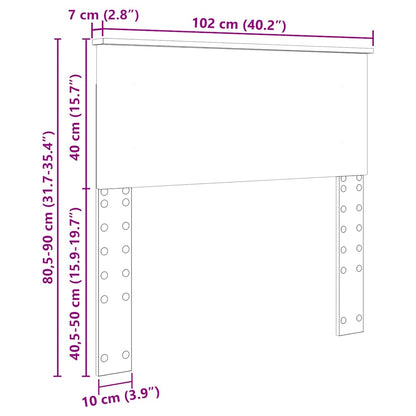 Hoofdbord met hoofdeinde Wit 100 cm Bewerkt hout