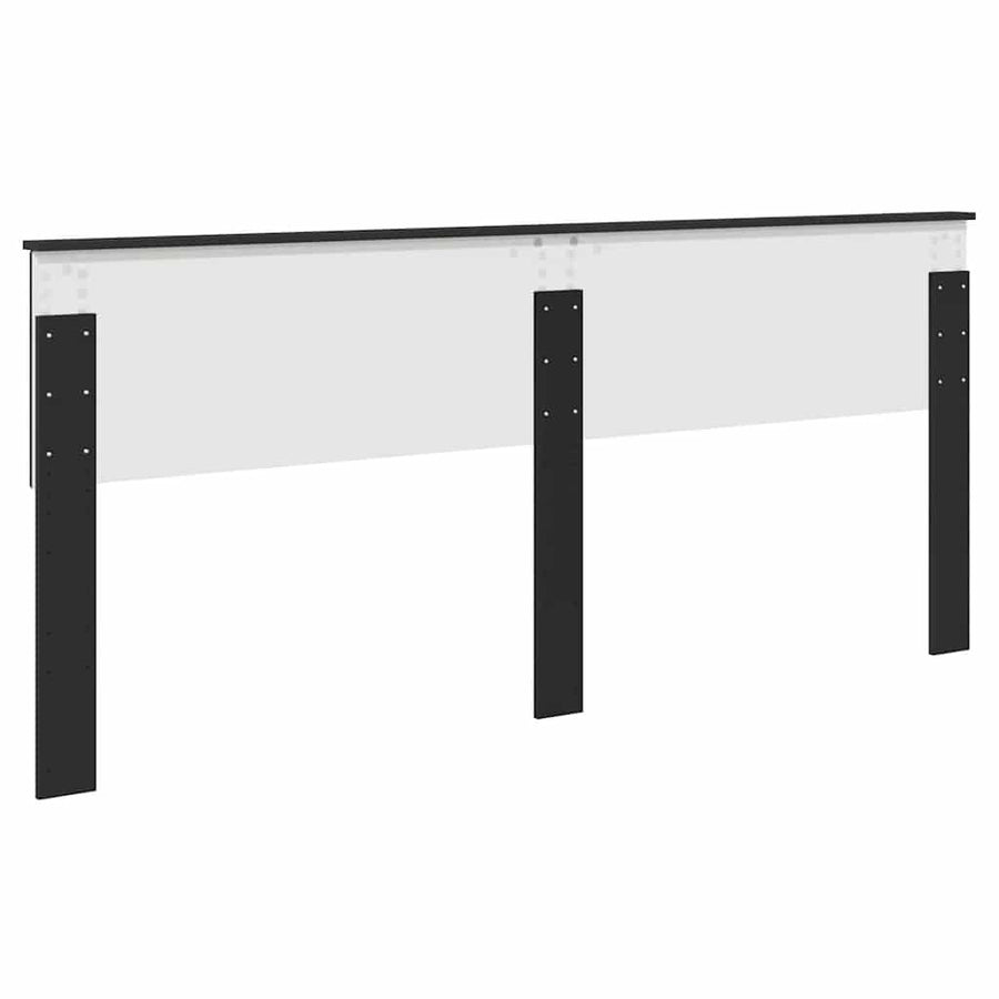 Hoofdbord met hoofdeinde Zwart Eiken 200 cm Bewerkt hout