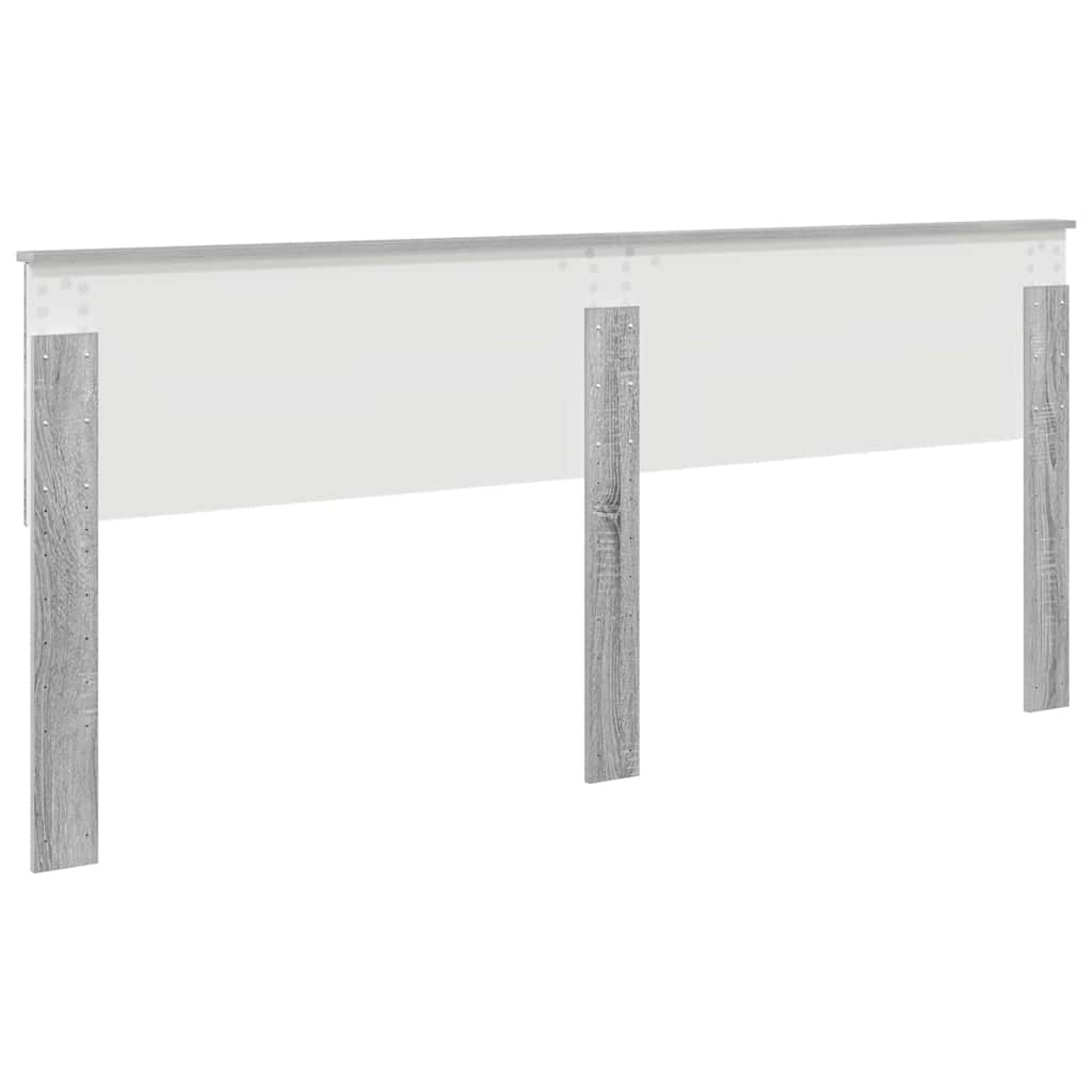 Hoofdbord met hoofdeinde Grijs Sonoma 200 cm Bewerkt hout
