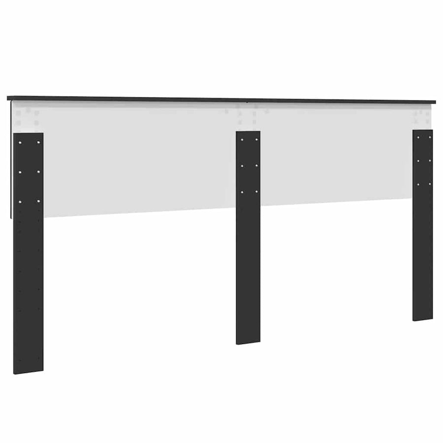 Hoofdbord met hoofdeinde Zwart Eiken 180 cm Bewerkt hout