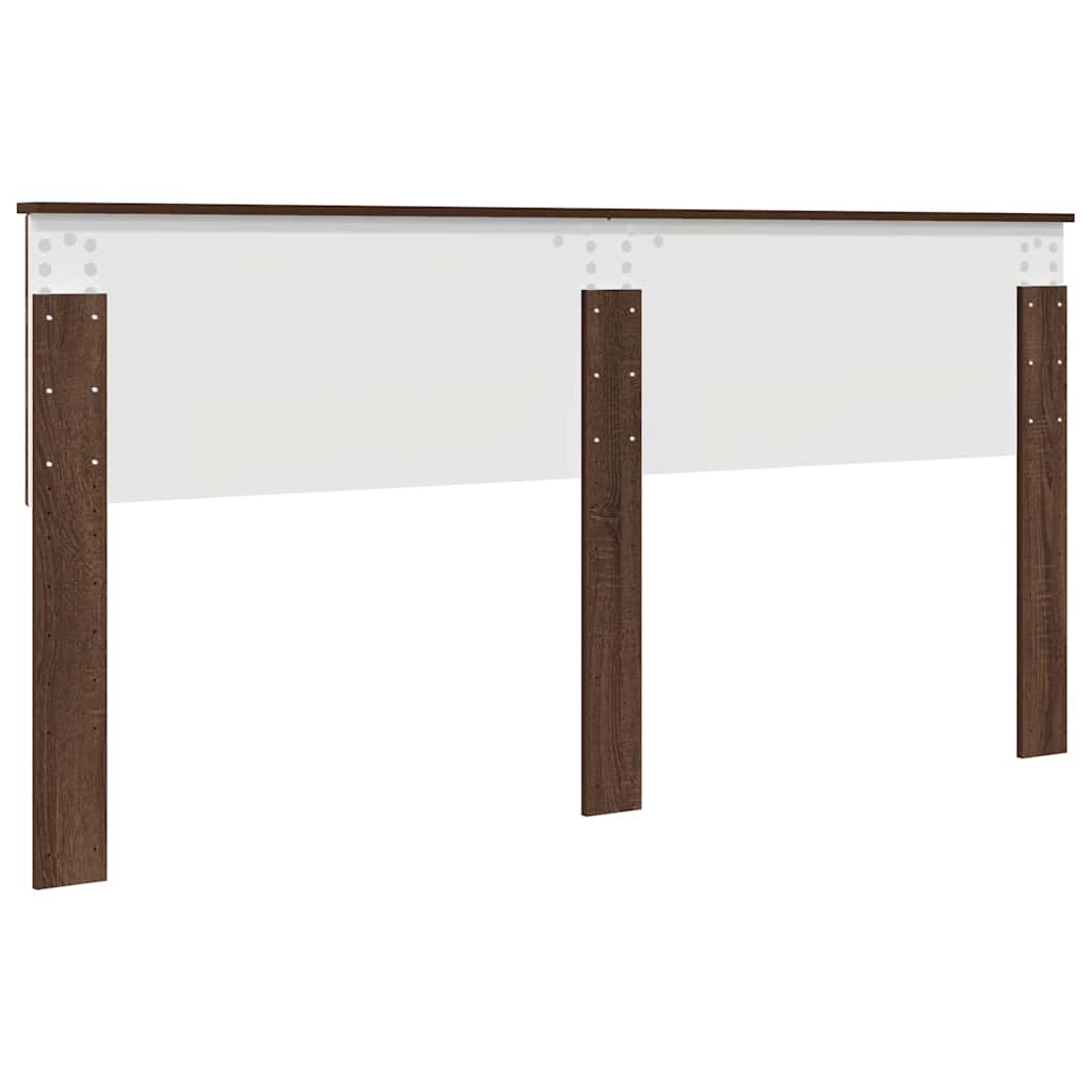 Hoofdbord met hoofdeinde Bruin Eiken 180 cm Bewerkt hout