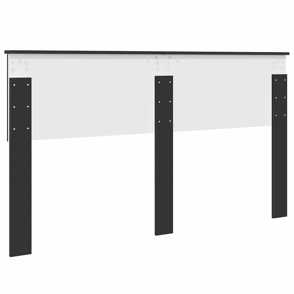 Hoofdbord met hoofdeinde Zwart Eiken 160 cm Bewerkt hout