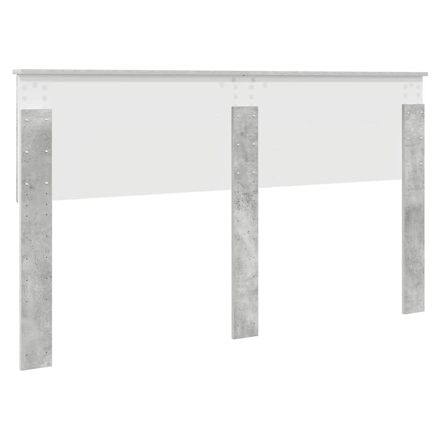 Hoofdbord met hoofdeinde Beton Grijs 160 cm Bewerkt hout