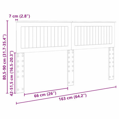 Hoofdbord met hoofdeinde Gerookt eiken 160 cm Bewerkt hout
