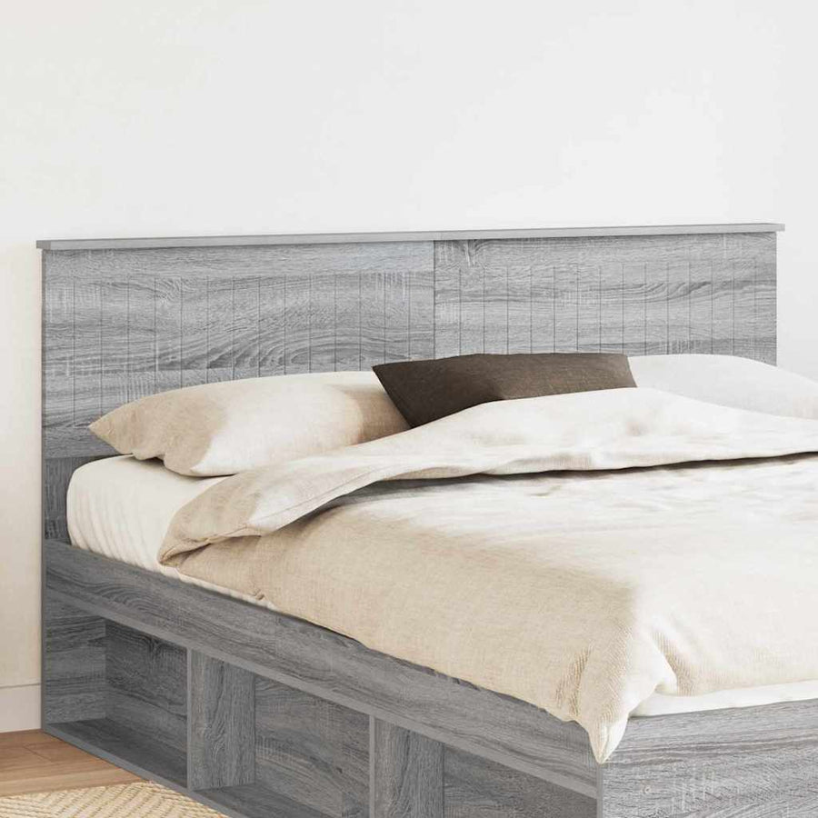 Hoofdbord met hoofdeinde Grijs Sonoma 160 cm Bewerkt hout