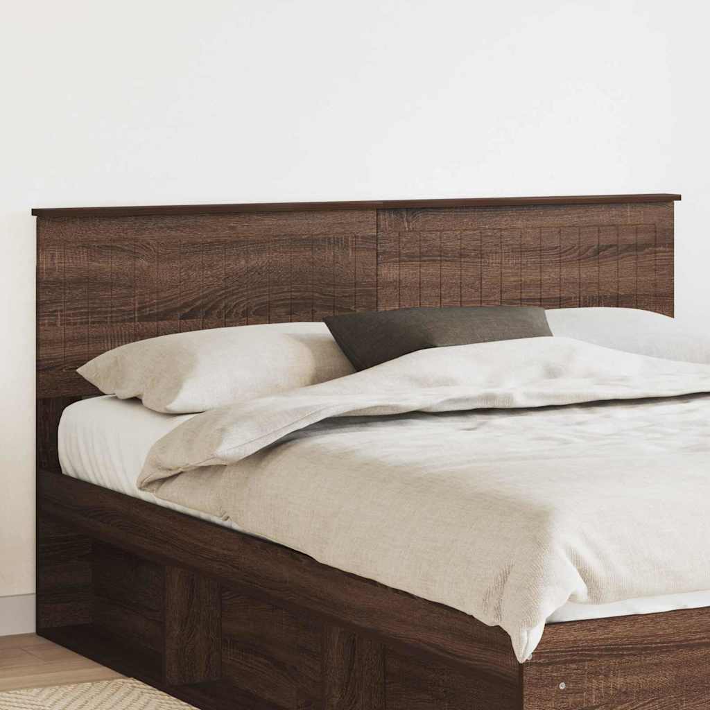 Hoofdbord met hoofdeinde Bruin Eiken 160 cm Bewerkt hout