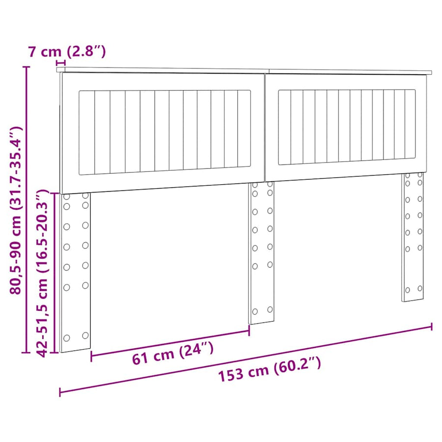 Hoofdbord met hoofdeinde Sonoma Eiken 150 cm Bewerkt hout
