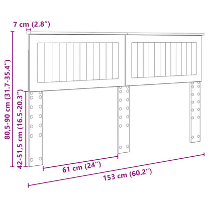Hoofdbord met hoofdeinde Beton Grijs 150 cm Bewerkt hout