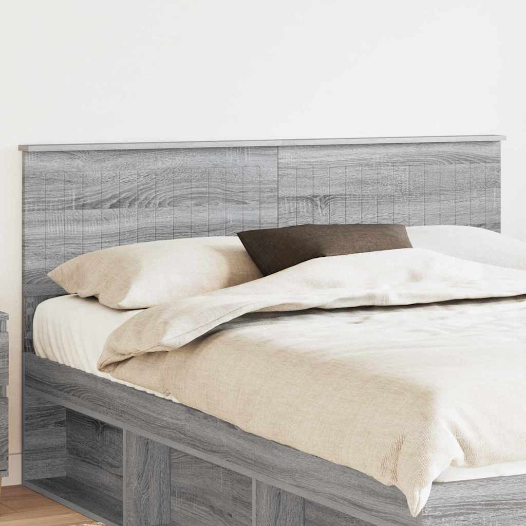 Hoofdbord met hoofdeinde Grijs Sonoma 150 cm Bewerkt hout