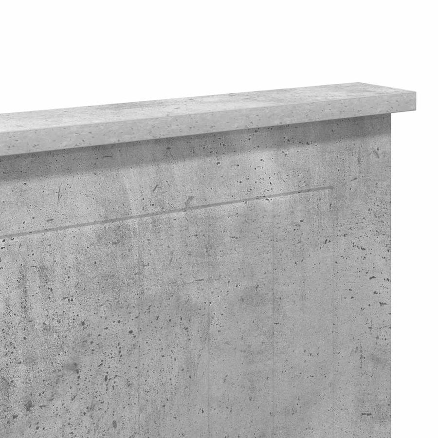 Hoofdbord met hoofdeinde Beton Grijs 140 cm Bewerkt hout