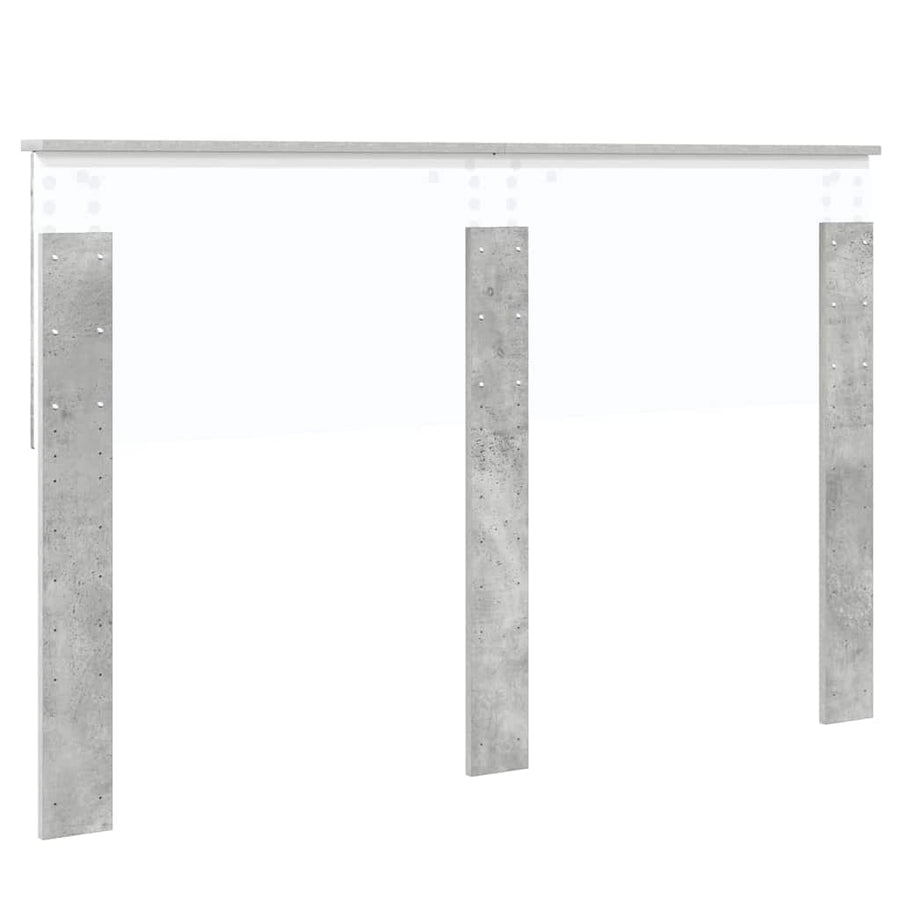 Hoofdbord met hoofdeinde Beton Grijs 140 cm Bewerkt hout