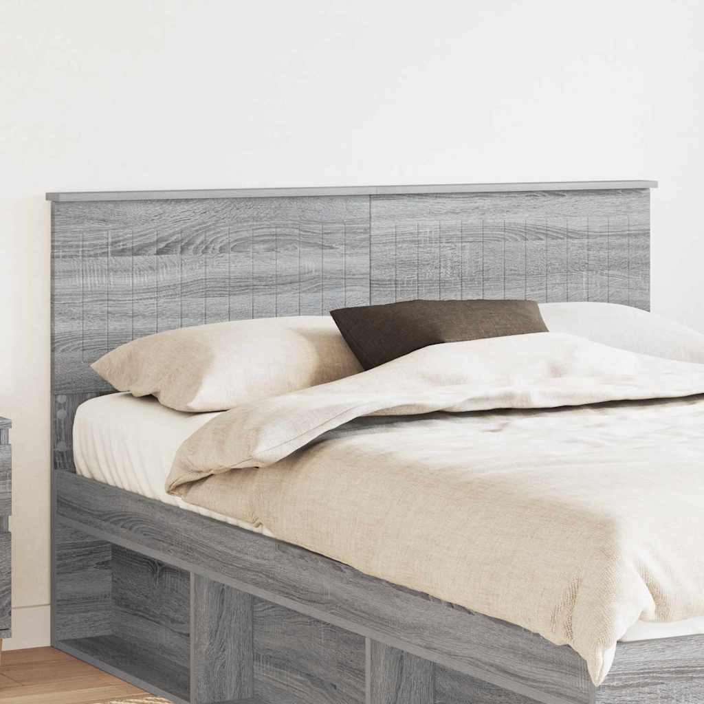 Hoofdbord met hoofdeinde Grijs Sonoma 140 cm Bewerkt hout