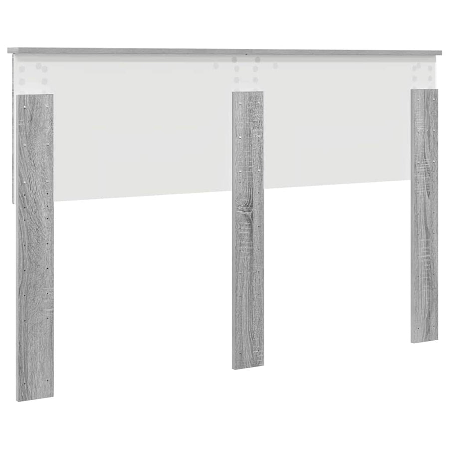 Hoofdbord met hoofdeinde Grijs Sonoma 140 cm Bewerkt hout