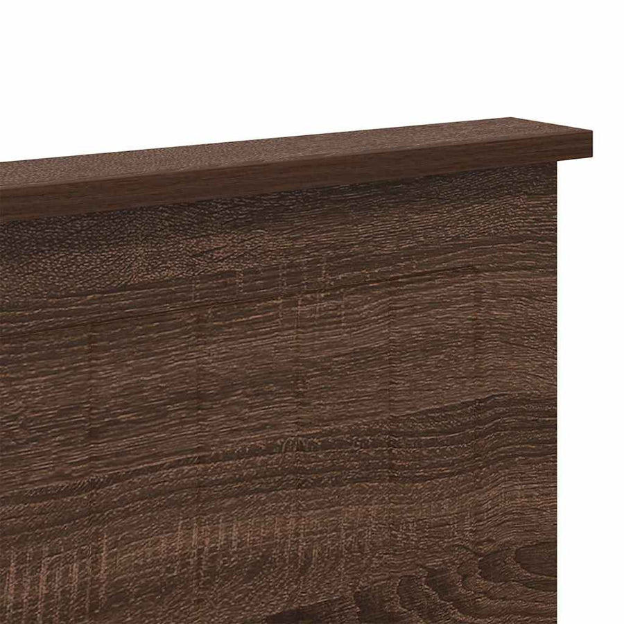 Hoofdbord met hoofdeinde Bruin Eiken 140 cm Bewerkt hout