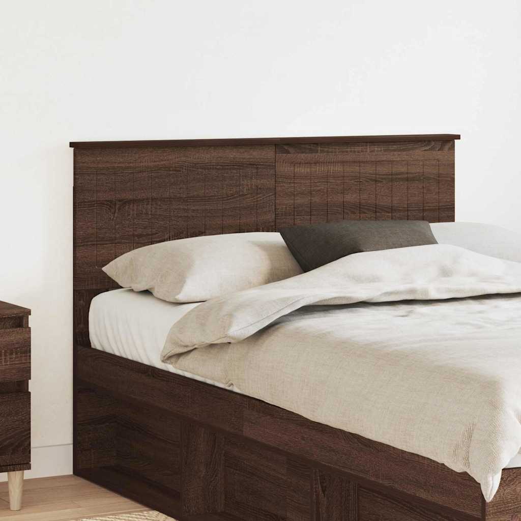 Hoofdbord met hoofdeinde Bruin Eiken 135 cm Bewerkt hout