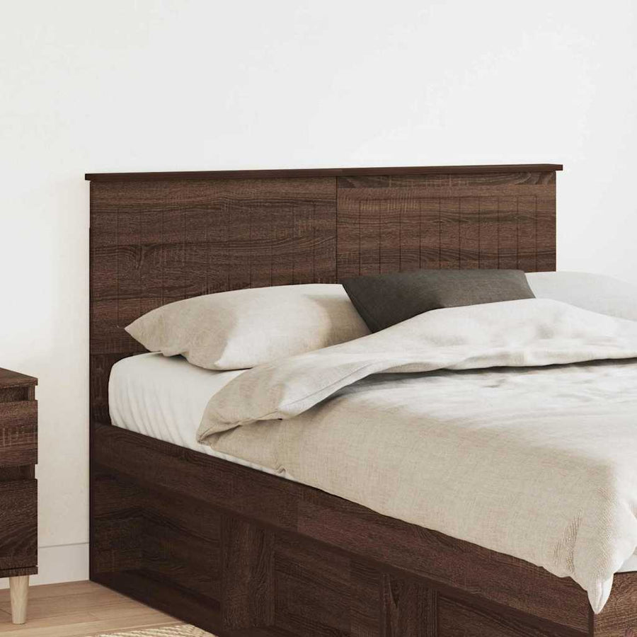 Hoofdbord met hoofdeinde Bruin Eiken 135 cm Bewerkt hout