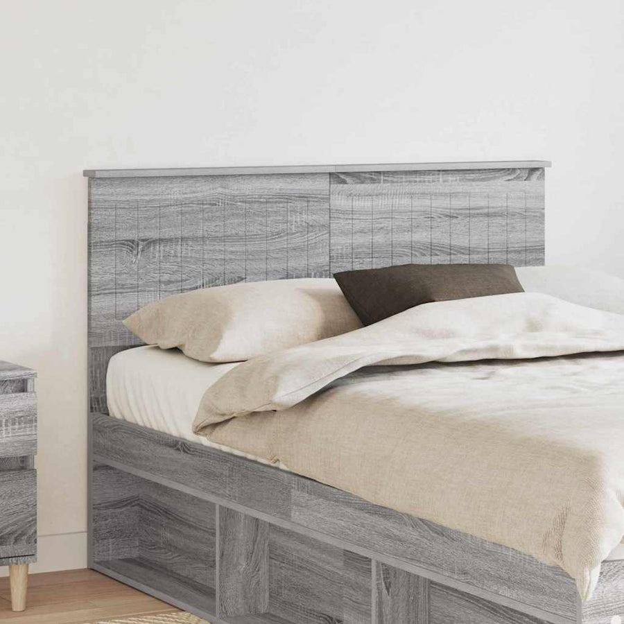 Hoofdbord met hoofdeinde Grijs Sonoma 120 cm Bewerkt hout